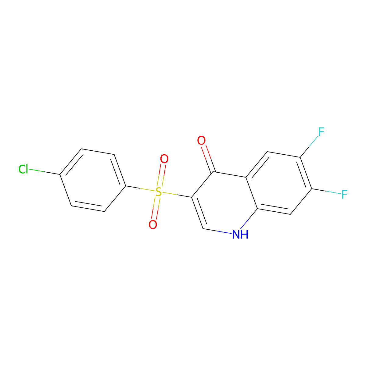 3-(4-Chlorobenzenesulfonyl)-6,7-difluoro-1,4-dihydroquinolin-4-one molecular structure, CAS 1325307-29-6
