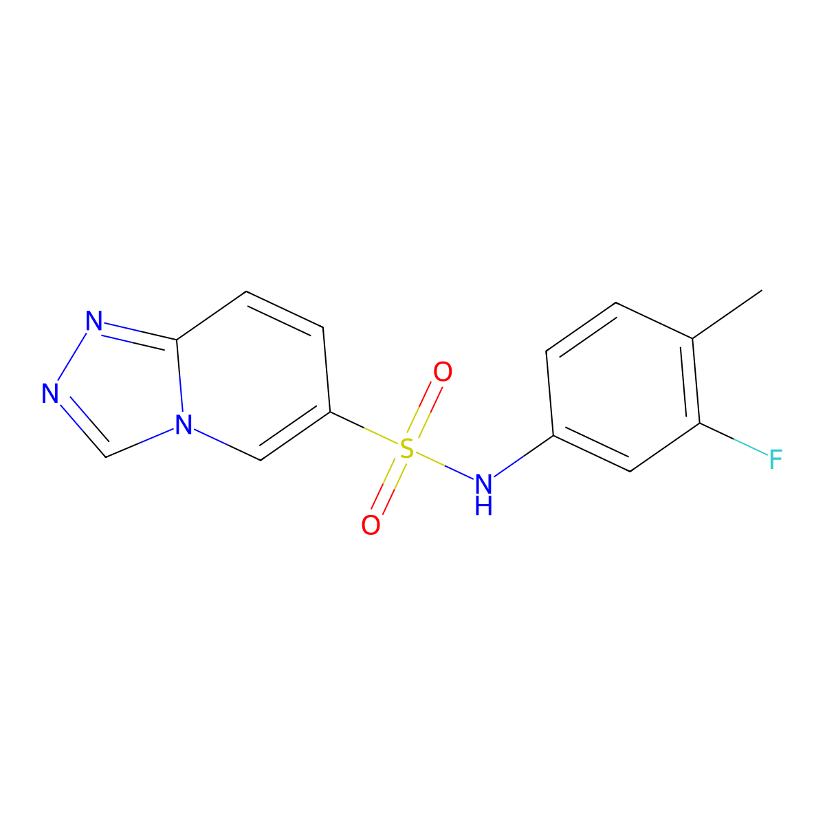 N-(3-fluoro-4-methylphenyl)[1,2,4]triazolo[4,3-a]pyridine-6-sulfonamide molecular structure, CAS 1325307-37-6