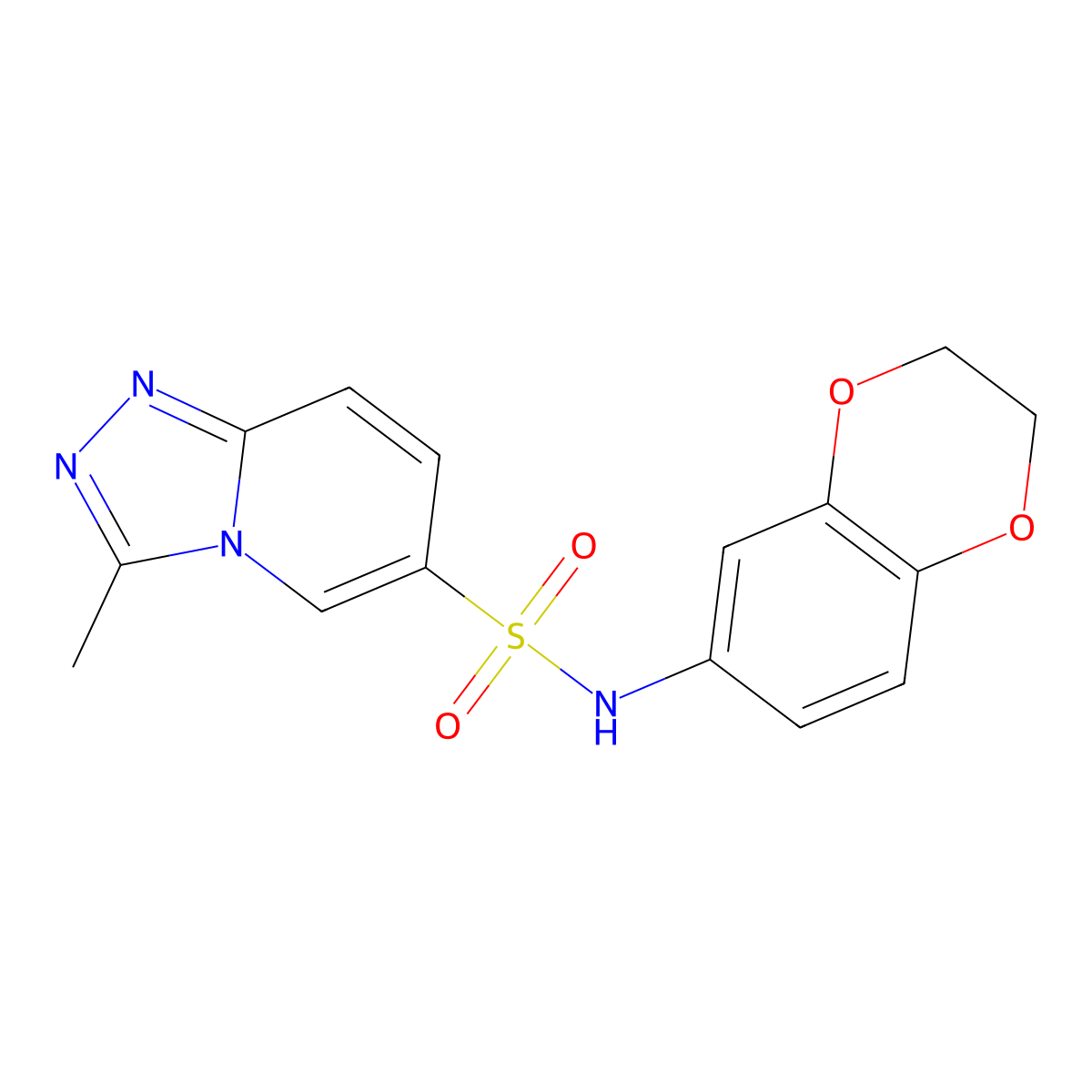 N-(2,3-dihydro-1,4-benzodioxin-6-yl)-3-methyl-[1,2,4]triazolo[4,3-a]pyridine-6-sulfonamide molecular structure, CAS 1325307-38-7