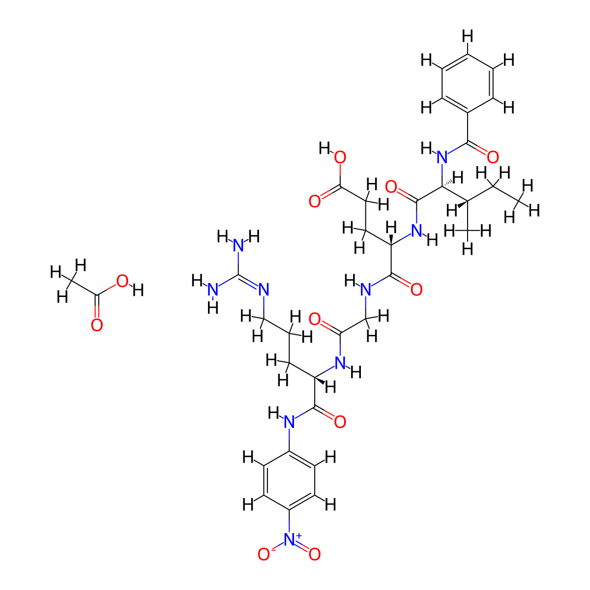 Bz-IEGR-pNA (acetate) molecular structure, CAS 1325307-57-0