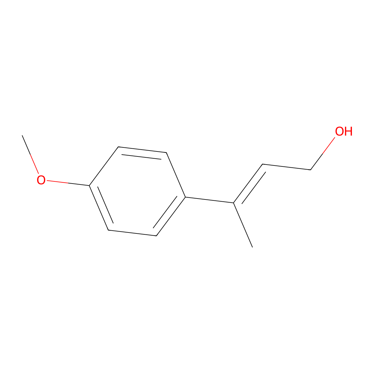 (E)-3-(4-methoxyphenyl)but-2-en-1-ol molecular structure, CAS 132533-07-4