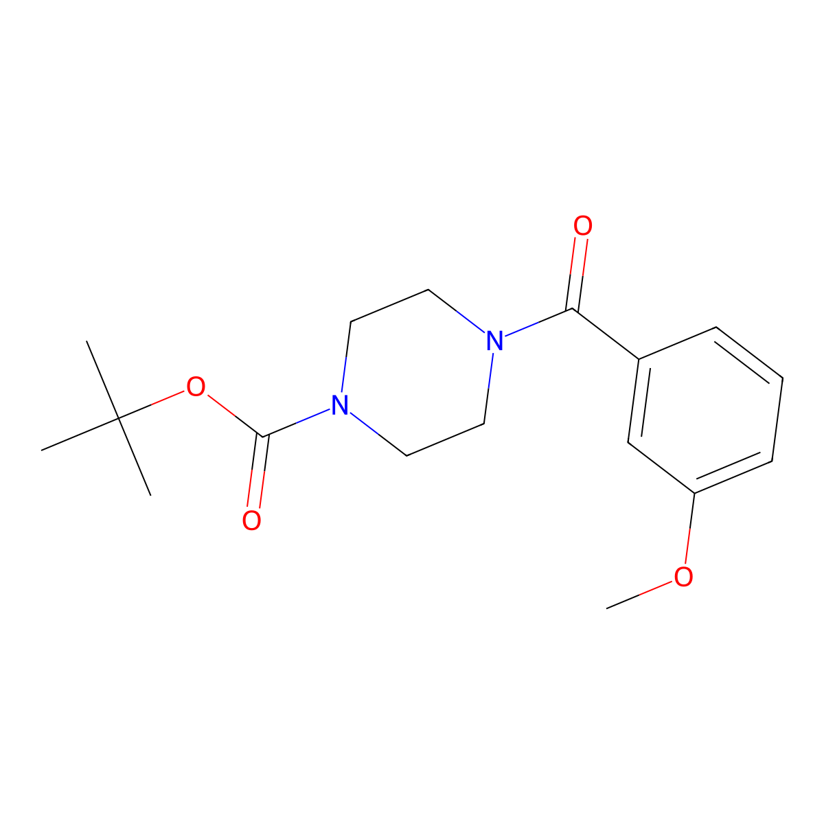 Tert-butyl 4-(3-methoxybenzoyl)piperazine-1-carboxylate molecular structure, CAS 1325340-60-0