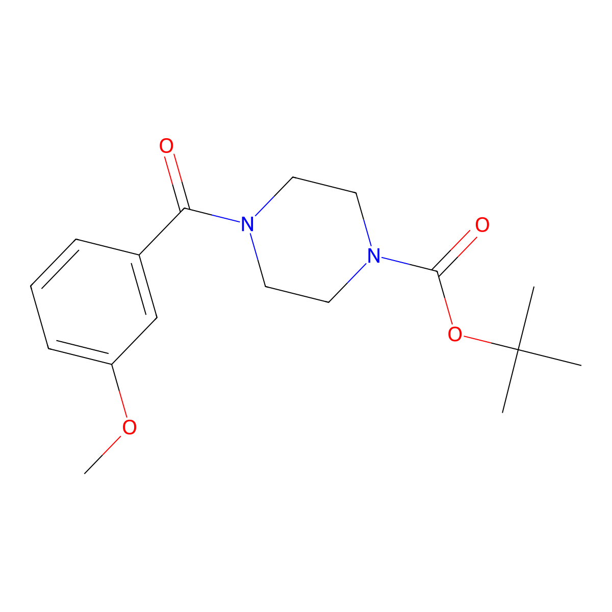Tert-butyl 4-(3-methoxybenzoyl)piperazine-1-carboxylate molecular structure, CAS 1325340-60-0