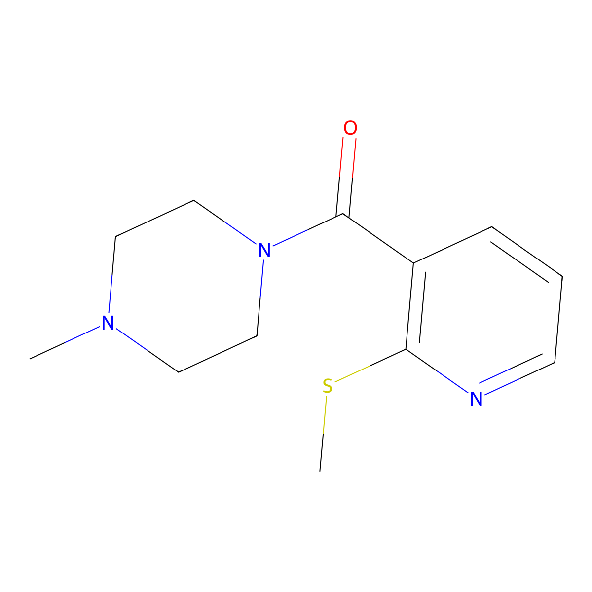 1-Methyl-4-[2-(methylsulfanyl)pyridine-3-carbonyl]piperazine molecular structure, CAS 1325354-05-9