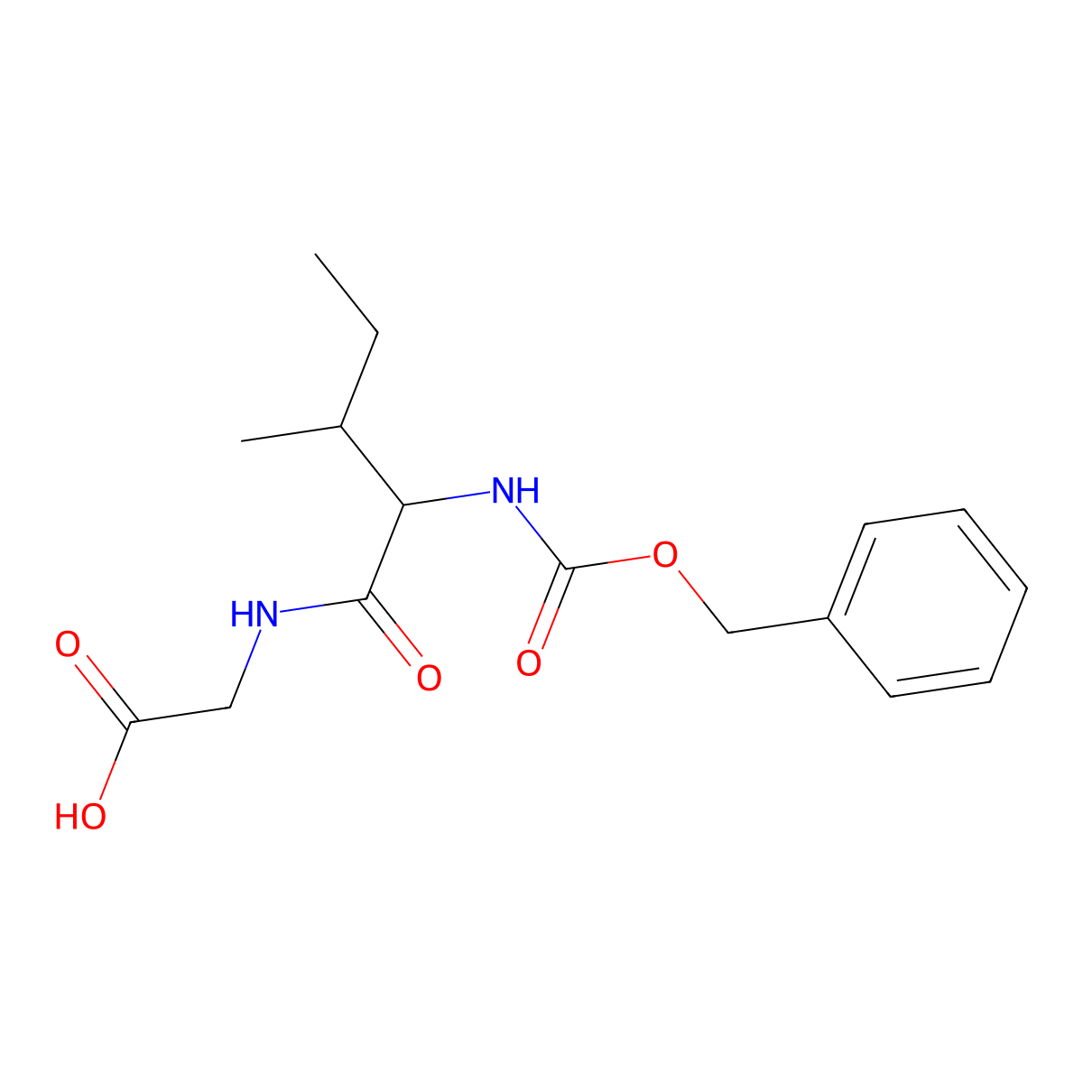 N-(N-((Phenylmethoxy)carbonyl)-L-isoleucyl)glycine molecular structure, CAS 13254-04-1