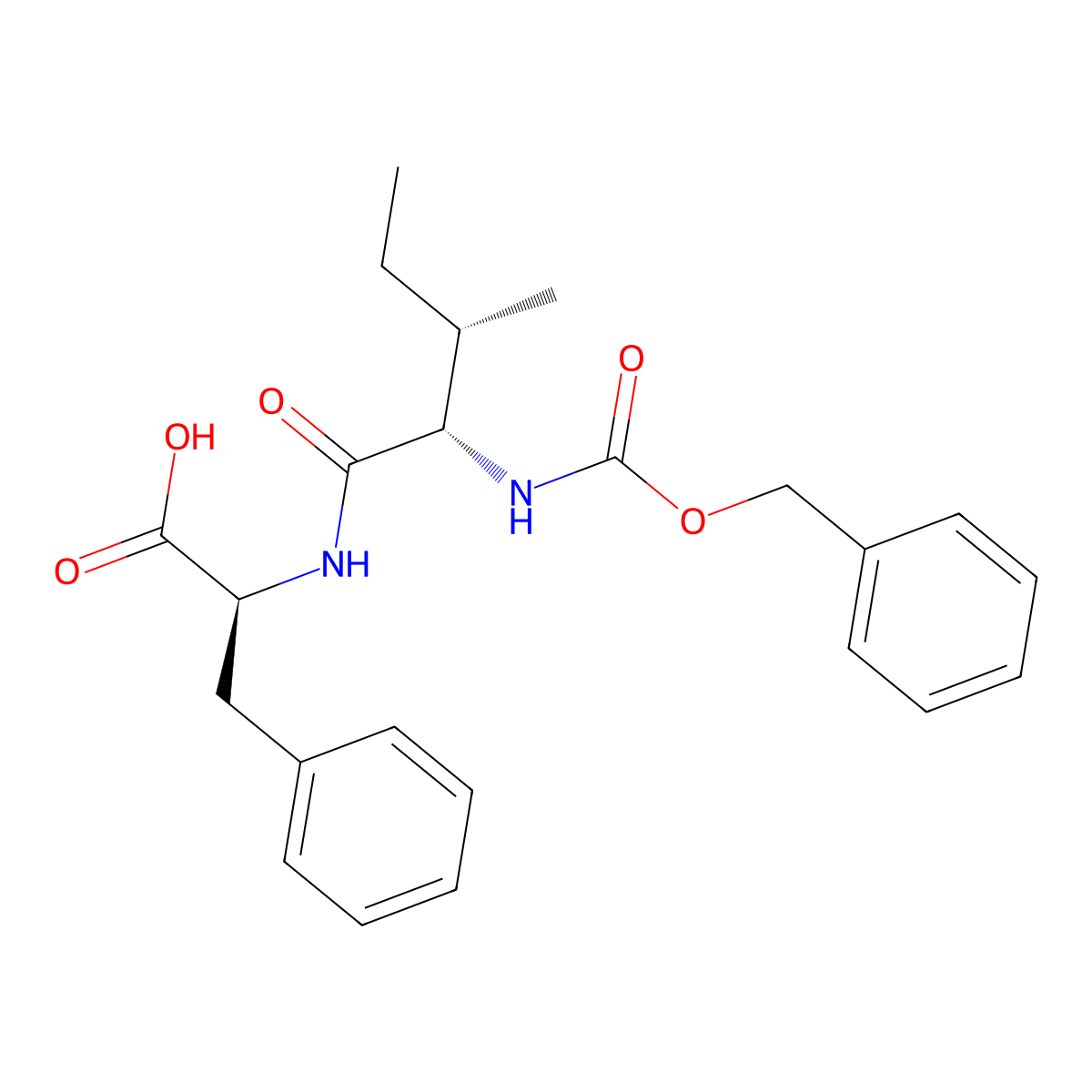 (S)-2-((2S,3S)-2-(((Benzyloxy)carbonyl)amino)-3-methylpentanamido)-3-phenylpropanoic acid molecular structure, CAS 13254-07-4