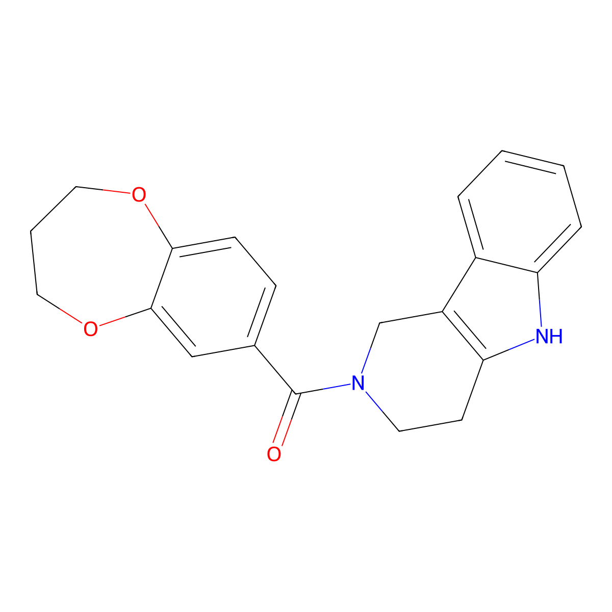 3,4-dihydro-2H-1,5-benzodioxepin-7-yl(1,3,4,5-tetrahydro-2H-pyrido[4,3-b]indol-2-yl)methanone molecular structure, CAS 1325420-90-3