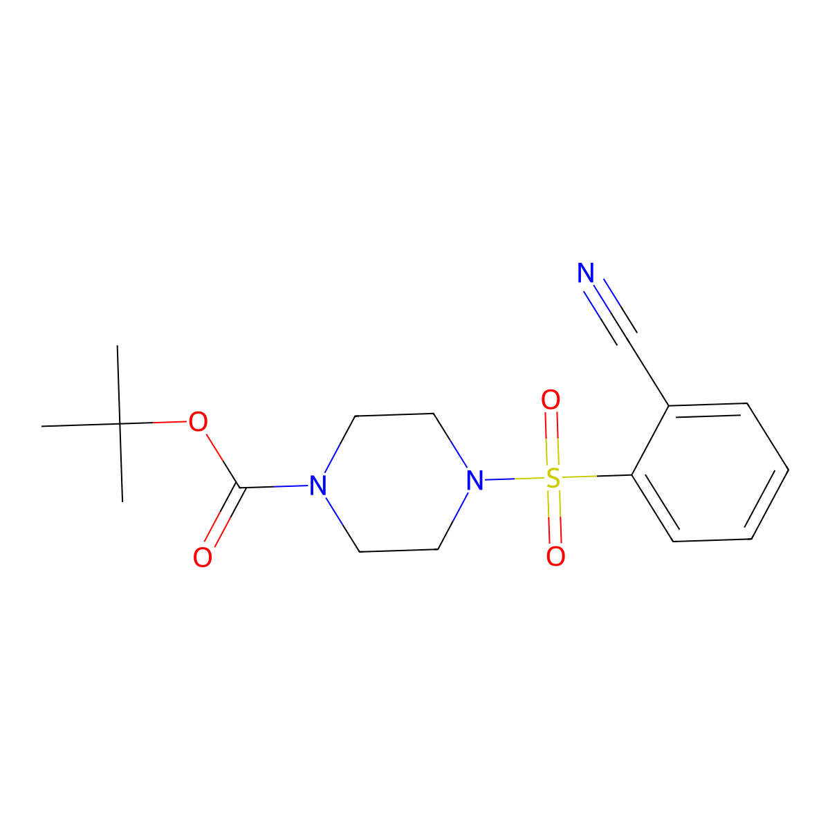 Tert-butyl 4-(2-cyanobenzenesulfonyl)piperazine-1-carboxylate molecular structure, CAS 1325428-82-7