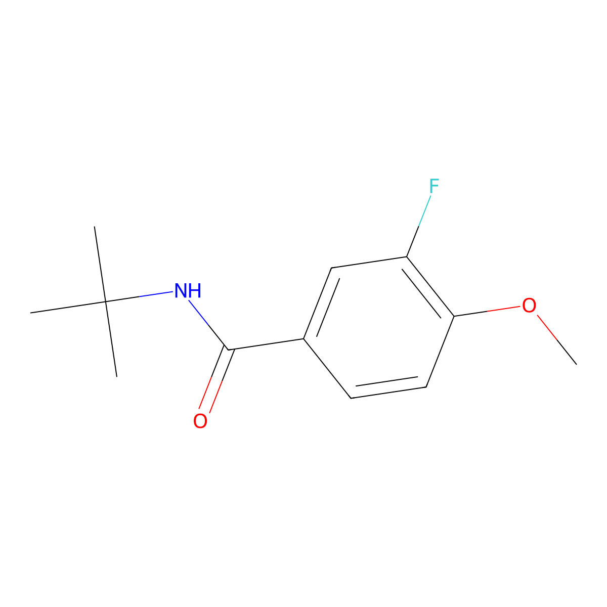 N-(tert-butyl)-3-fluoro-4-methoxybenzamide molecular structure, CAS 1325430-46-3