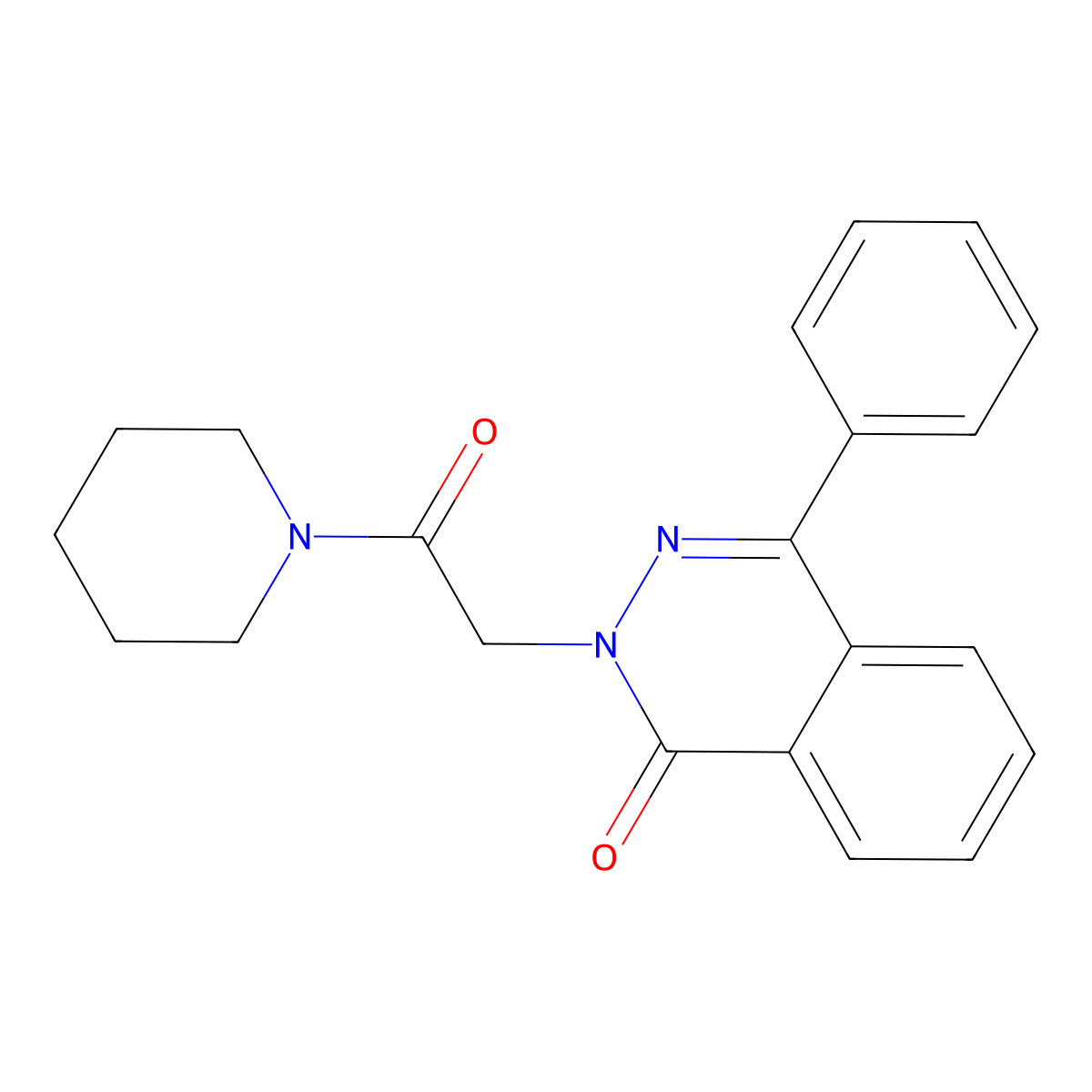 2-(2-Oxo-2-piperidin-1-ylethyl)-4-phenylphthalazin-1-one molecular structure, CAS 132544-92-4