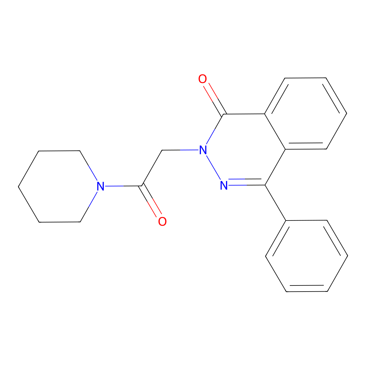 2-(2-Oxo-2-piperidin-1-ylethyl)-4-phenylphthalazin-1-one molecular structure, CAS 132544-92-4