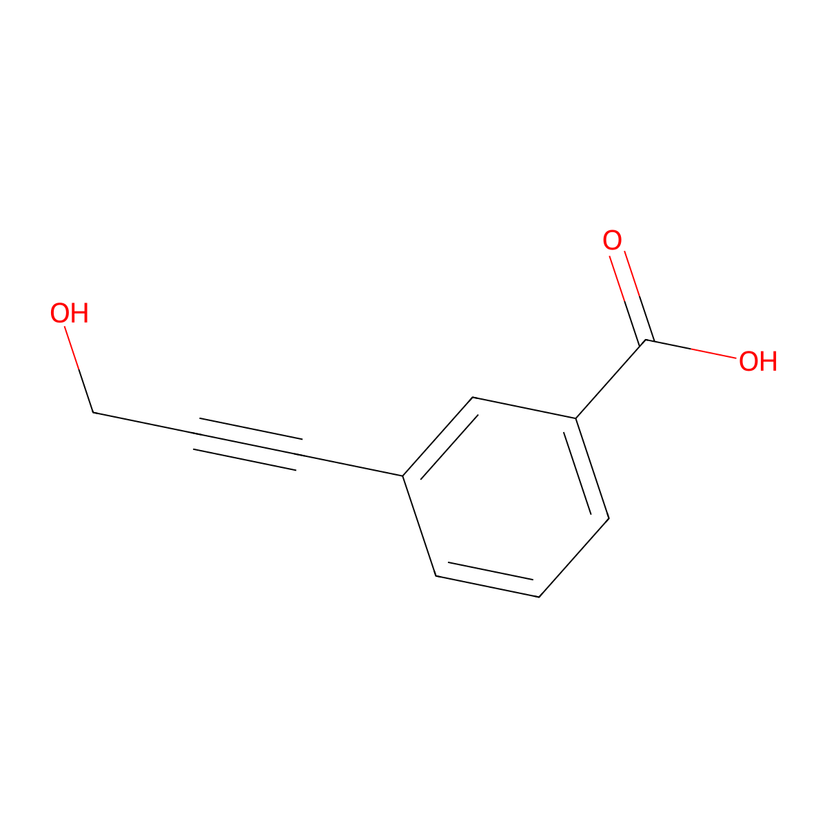 3-(3-hydroxyprop-1-ynyl)benzoic Acid molecular structure, CAS 132545-15-4