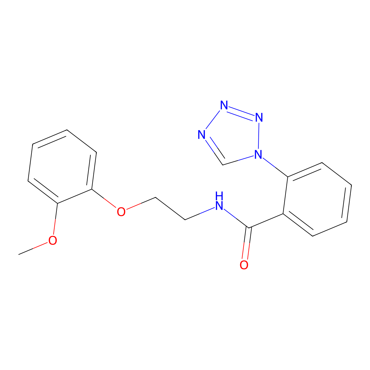 N-[2-(2-methoxyphenoxy)ethyl]-2-(1H-1,2,3,4-tetraazol-1-yl)benzamide molecular structure, CAS 1325450-70-1