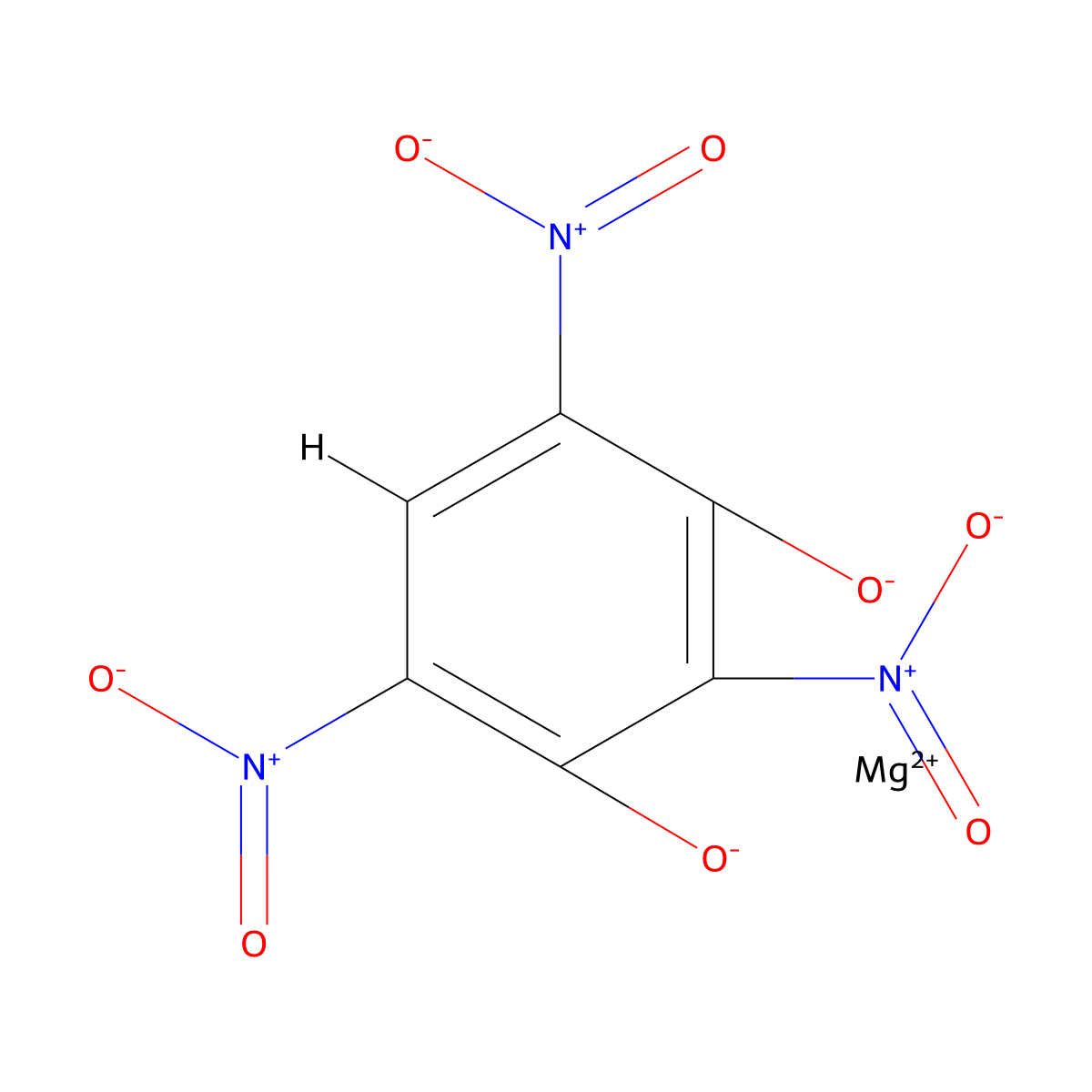 1,3-Benzenediol, 2,4,6-trinitro-, magnesium salt (1:1) molecular structure, CAS 13255-27-1