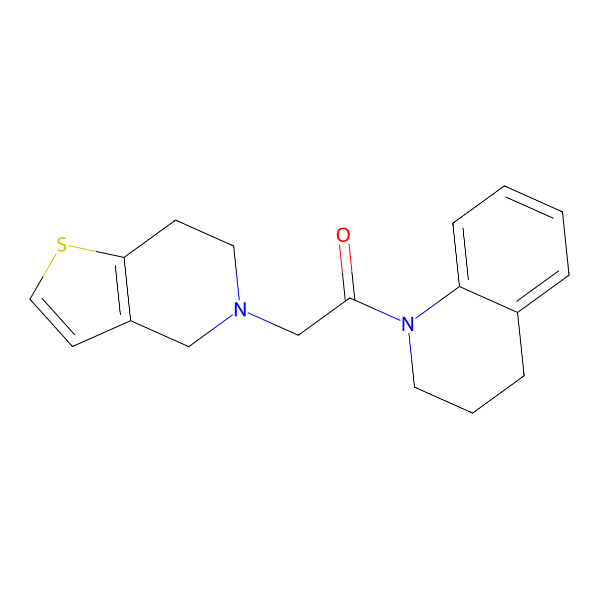 1-(1,2,3,4-tetrahydroquinolin-1-yl)-2-{4H,5H,6H,7H-thieno[3,2-c]pyridin-5-yl}ethan-1-one molecular structure, CAS 1325512-73-9