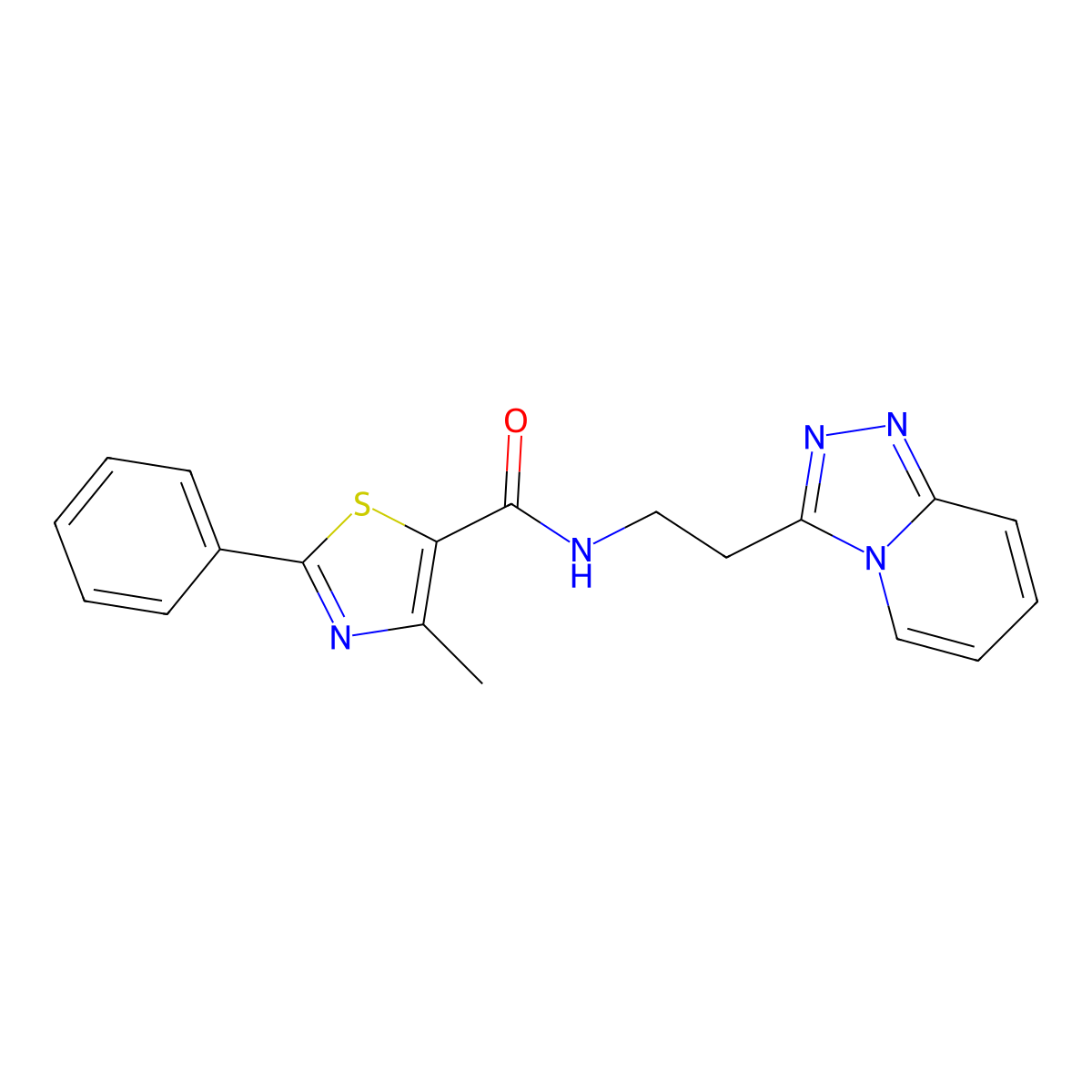 N-(2-([1,2,4]triazolo[4,3-a]pyridin-3-yl)ethyl)-4-methyl-2-phenylthiazole-5-carboxamide molecular structure, CAS 1325514-07-5