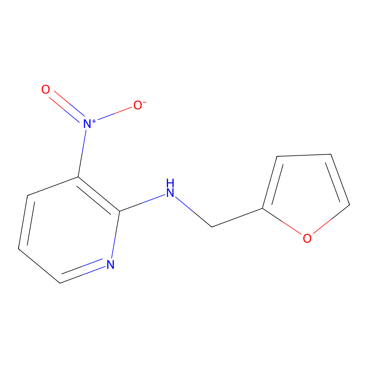 N-(2-furylmethyl)-3-nitropyridin-2-amine molecular structure, CAS 132552-65-9