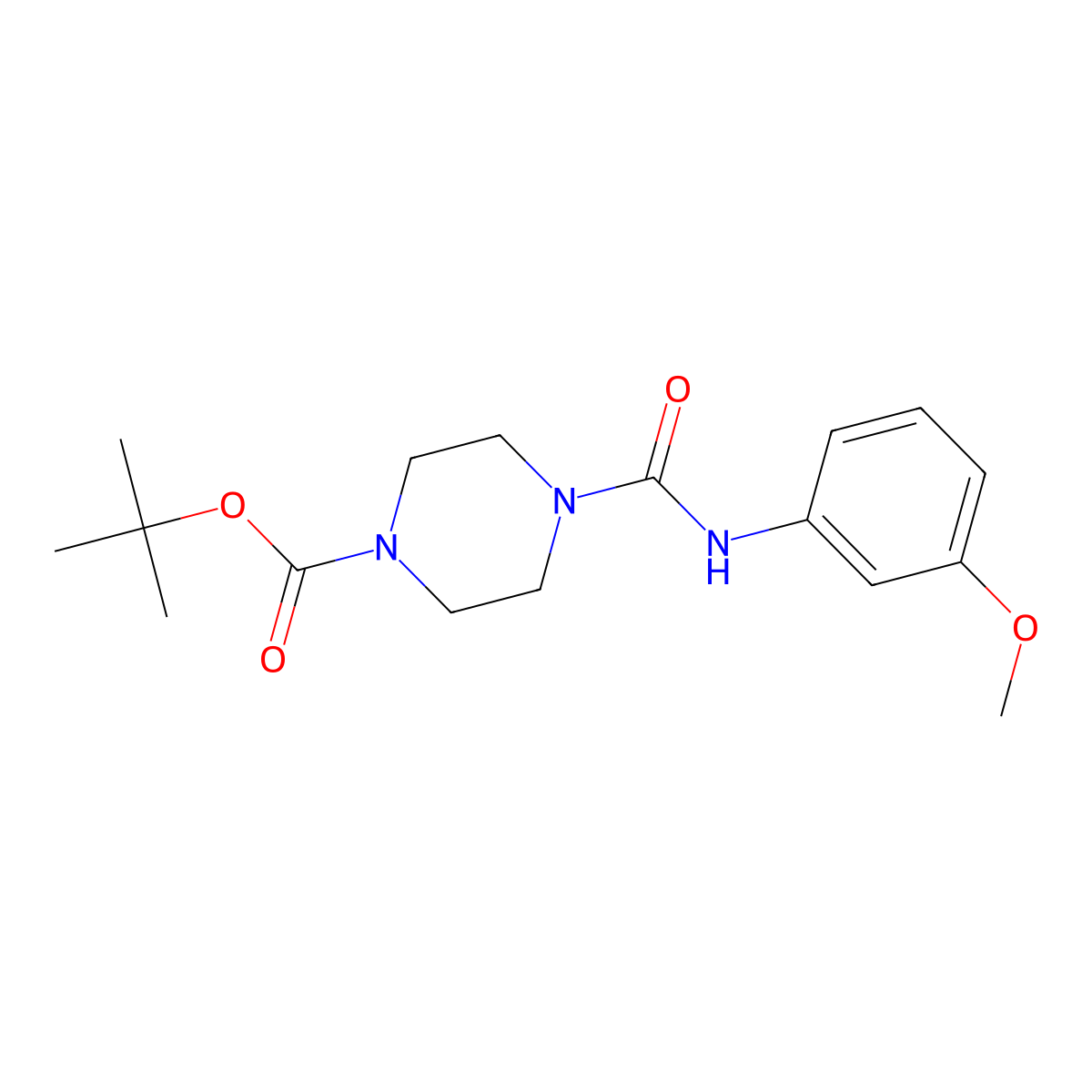 1,1-Dimethylethyl 4-[[(3-methoxyphenyl)amino]carbonyl]-1-piperazinecarboxylate molecular structure, CAS 1325520-83-9