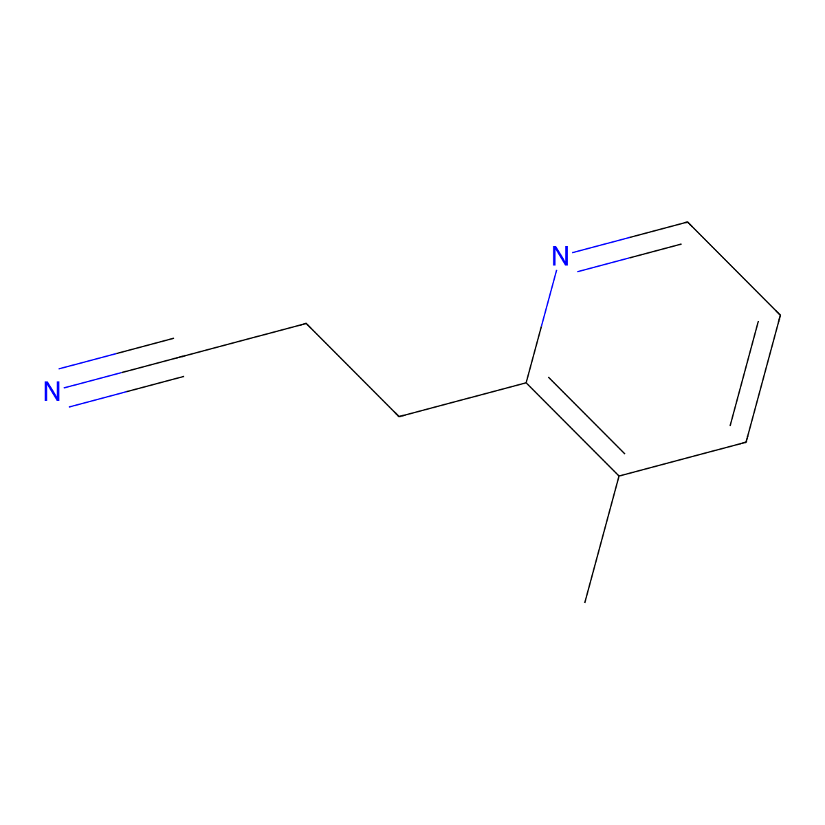 3-(3-Methylpyridin-2-yl)propanenitrile molecular structure, CAS 132554-23-5