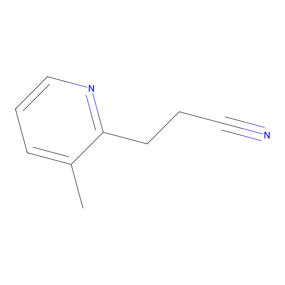 3-(3-Methylpyridin-2-yl)propanenitrile molecular structure, CAS 132554-23-5