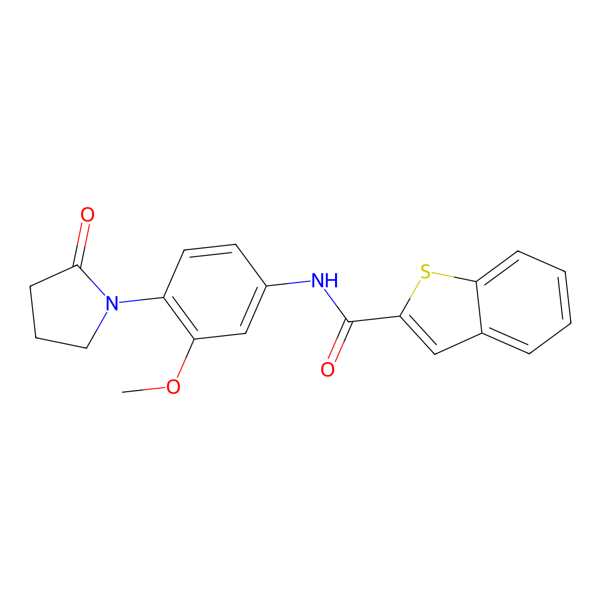 N-(3-methoxy-4-(2-oxopyrrolidin-1-yl)phenyl)benzo[b]thiophene-2-carboxamide molecular structure, CAS 1325545-24-1