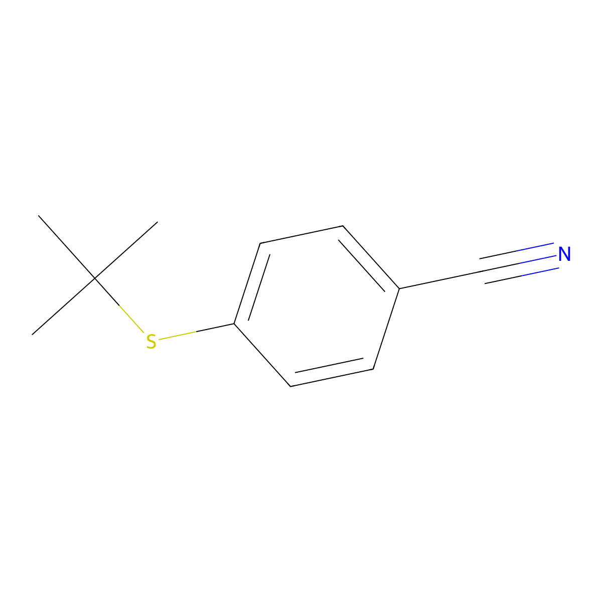 4-(Tert-butylsulfanyl)benzonitrile molecular structure, CAS 132555-38-5