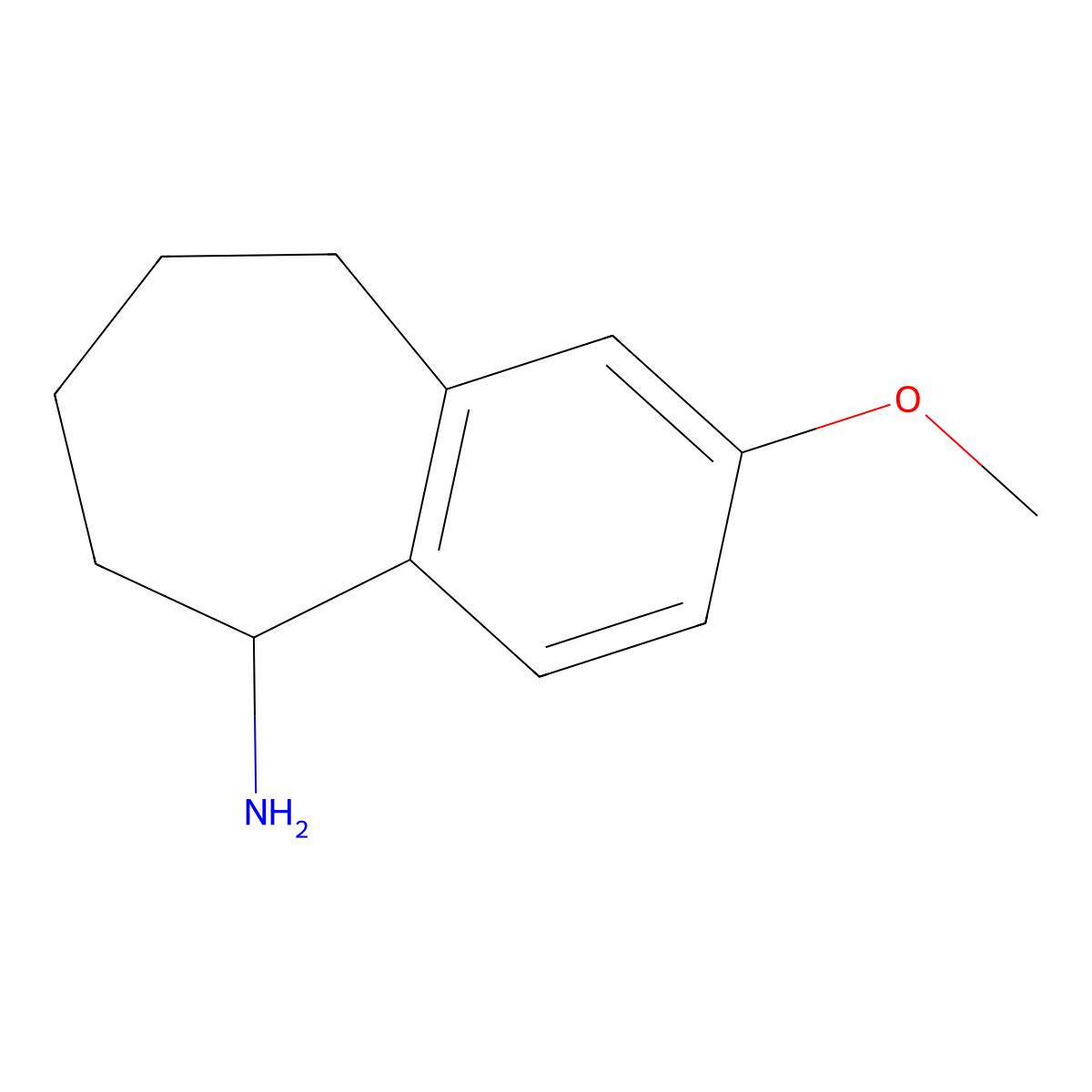 2-methoxy-6,7,8,9-tetrahydro-5H-benzo[7]annulen-5-amine molecular structure, CAS 132555-99-8
