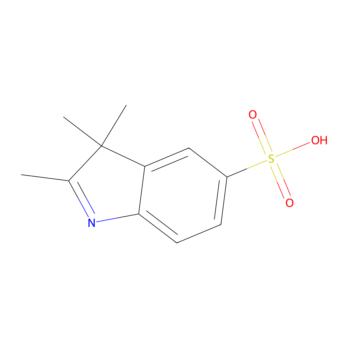 2,3,3-trimethyl-3H-indole-5-sulfonic acid molecular structure, CAS 132557-72-3