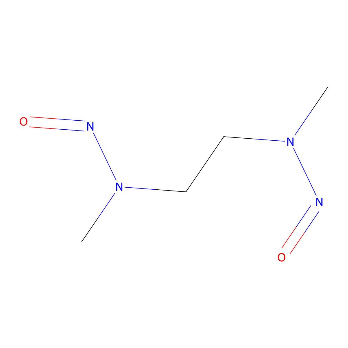 Dinitrosodimethylethylenediamine molecular structure, CAS 13256-12-7