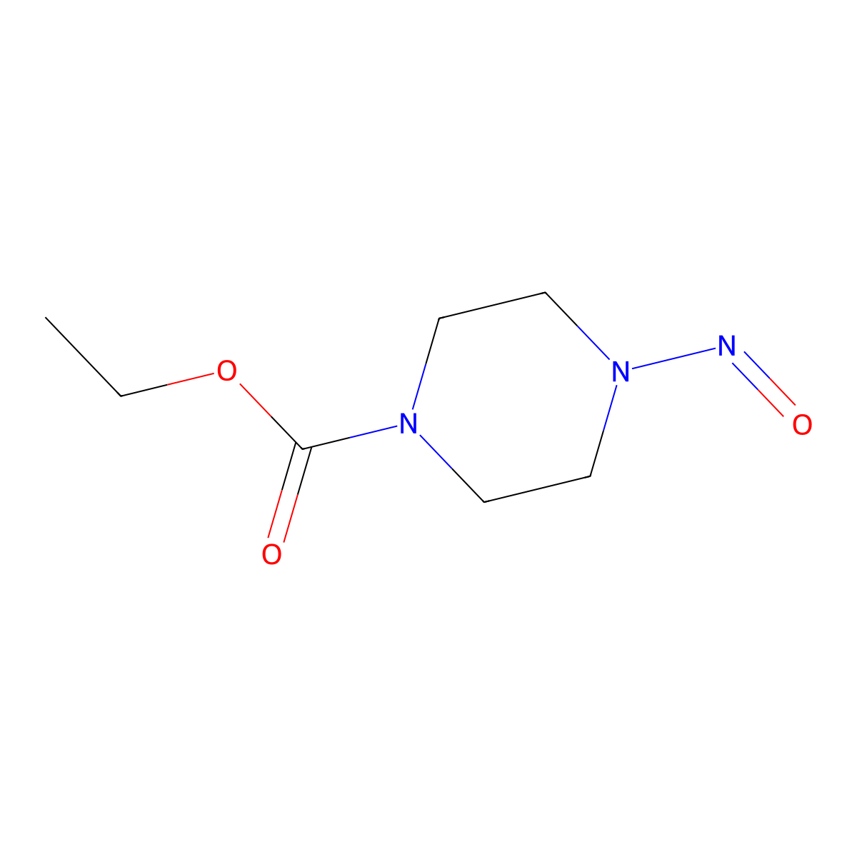 Ethyl 4-nitroso-1-piperazinecarboxylate molecular structure, CAS 13256-15-0