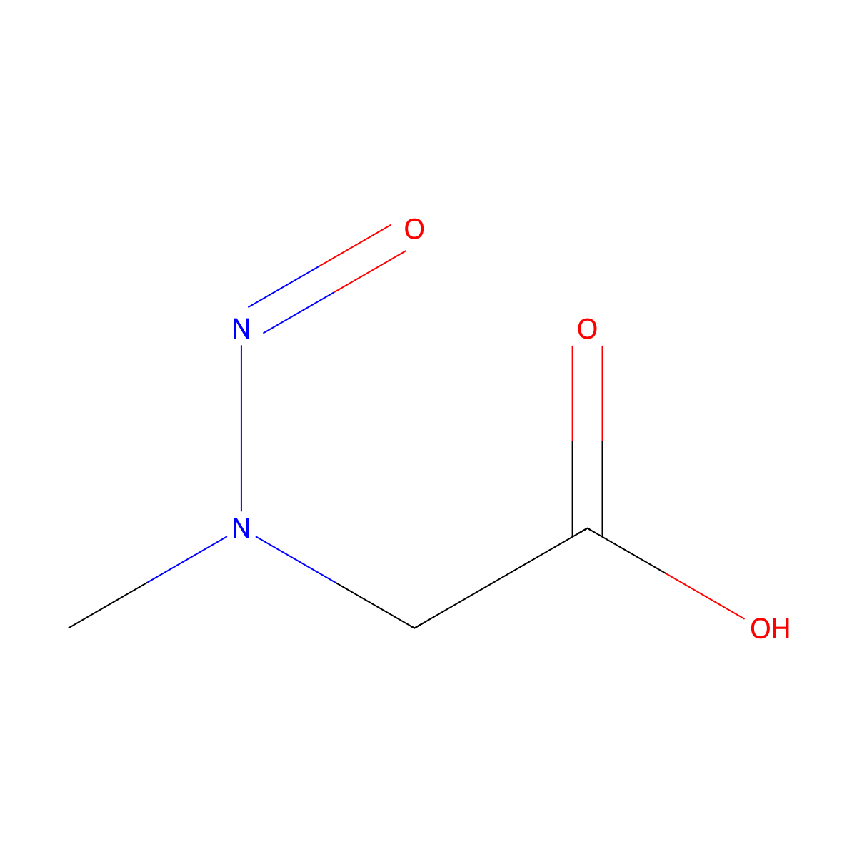 N-Nitrososarcosine molecular structure, CAS 13256-22-9