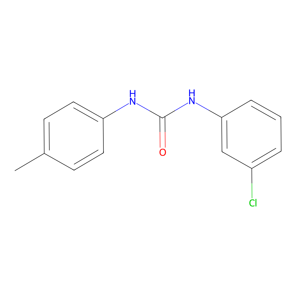 N-(3-Chlorophenyl)-N'-(4-methylphenyl)urea molecular structure, CAS 13256-71-8