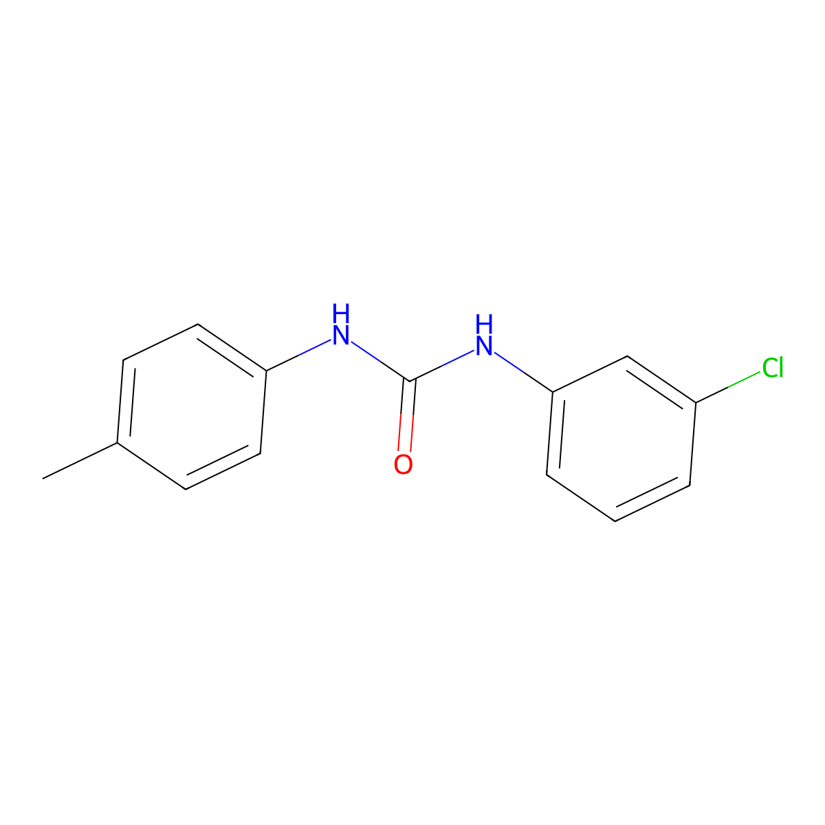 N-(3-Chlorophenyl)-N'-(4-methylphenyl)urea molecular structure, CAS 13256-71-8