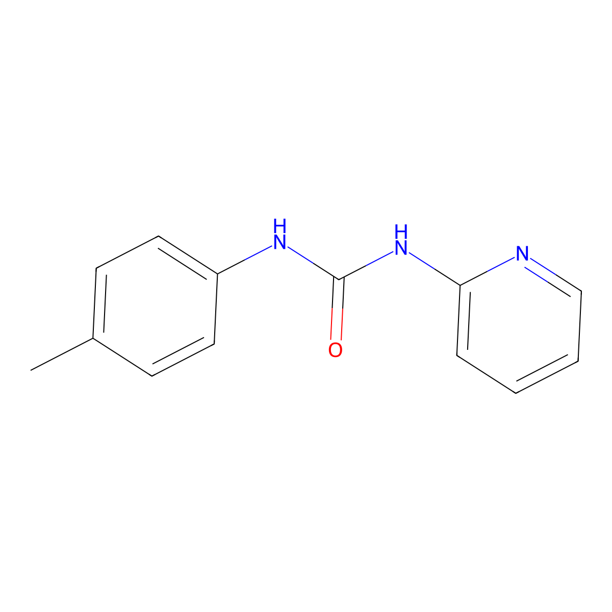 Urea, N-(4-methylphenyl)-N'-2-pyridinyl- molecular structure, CAS 13256-75-2