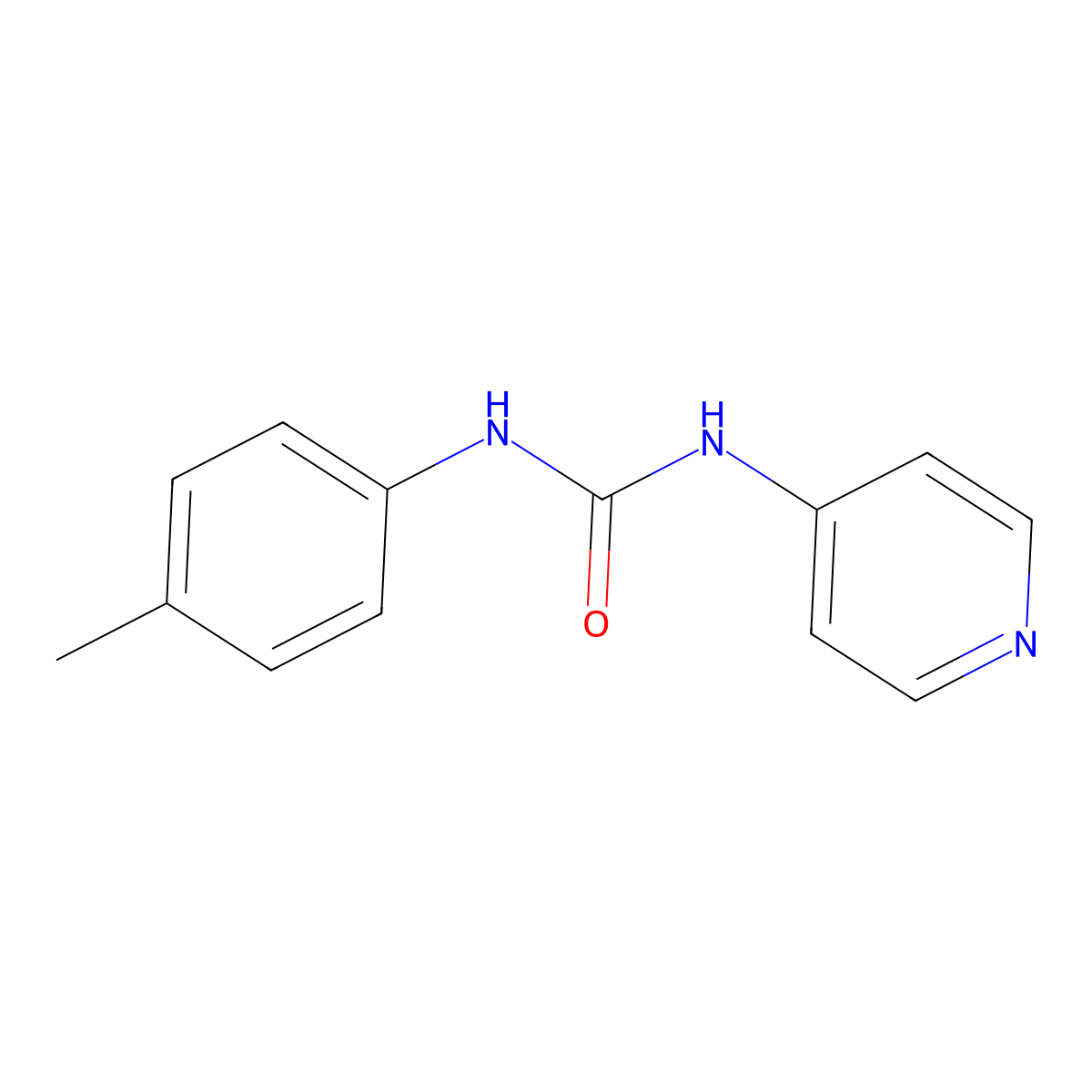 1-(4-Methylphenyl)-3-pyridin-4-ylurea molecular structure, CAS 13256-77-4