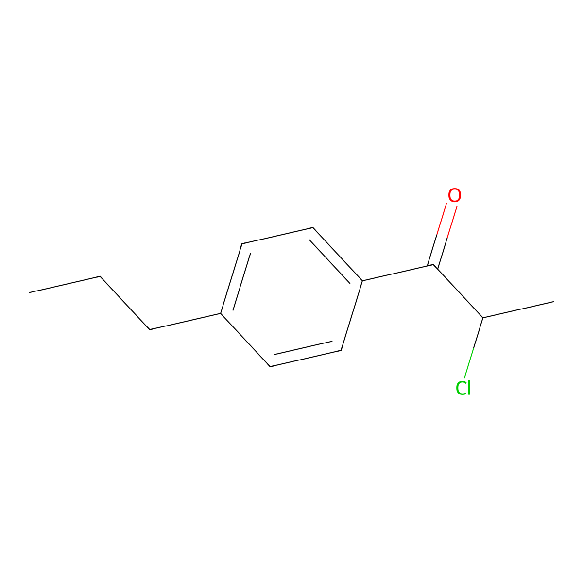 2-Chloro-1-(4-propylphenyl)propan-1-one molecular structure, CAS 132560-67-9