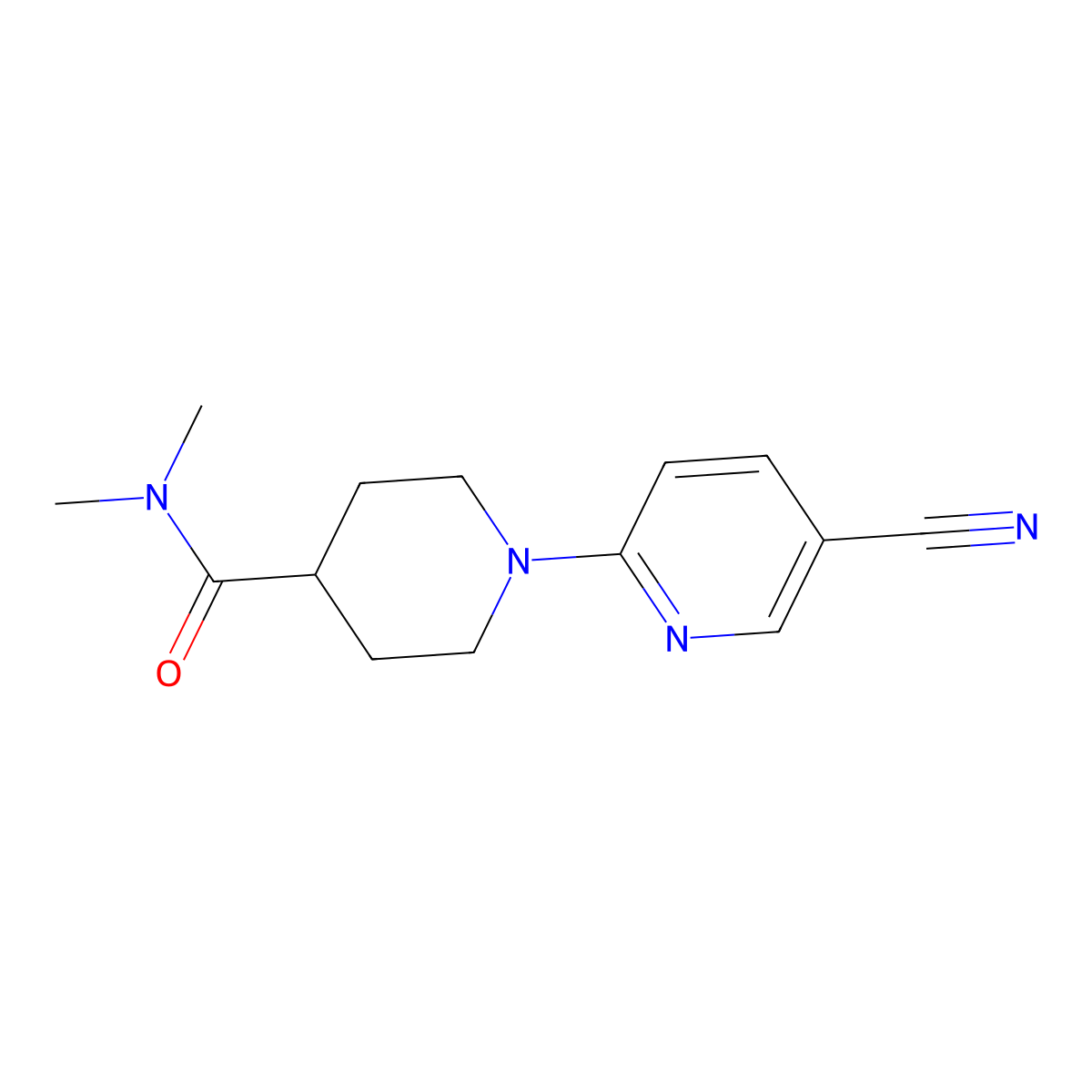 1-(5-cyanopyridin-2-yl)-N,N-dimethylpiperidine-4-carboxamide molecular structure, CAS 1325613-70-4