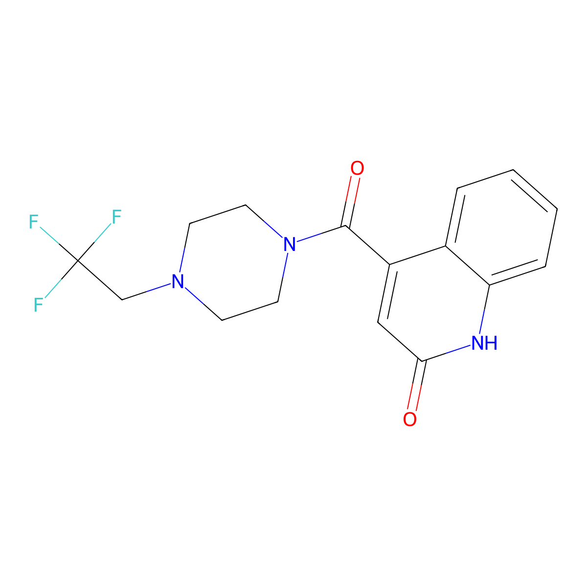 4-[4-(2,2,2-Trifluoroethyl)piperazine-1-carbonyl]quinolin-2-ol molecular structure, CAS 1325619-94-0