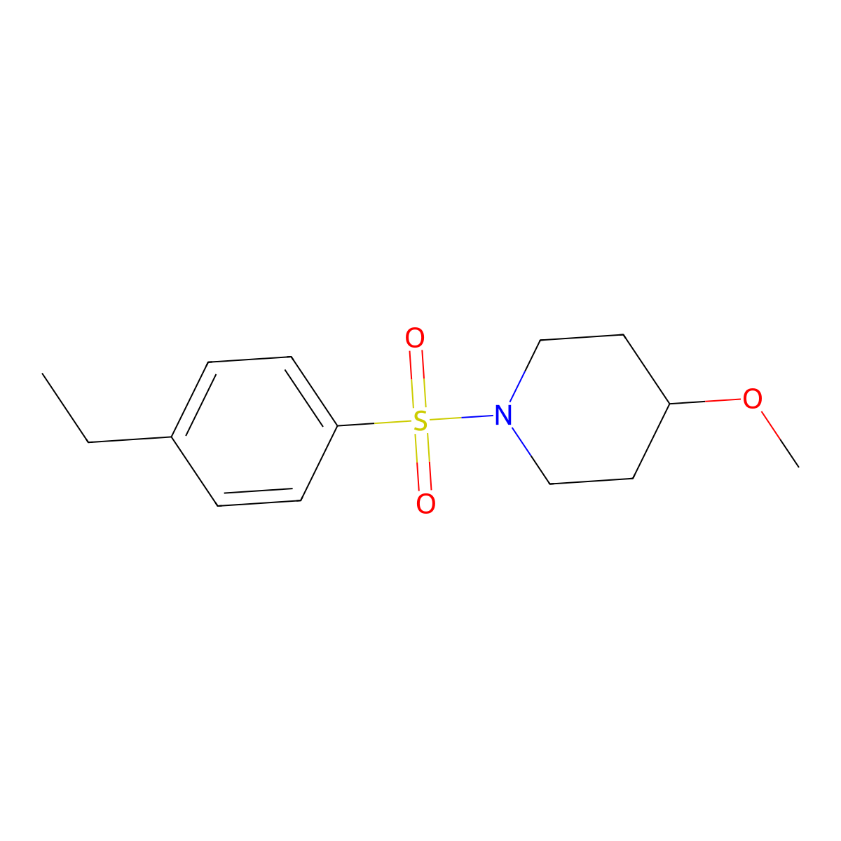 1-((4-Ethylphenyl)sulfonyl)-4-methoxypiperidine molecular structure, CAS 1325682-98-1