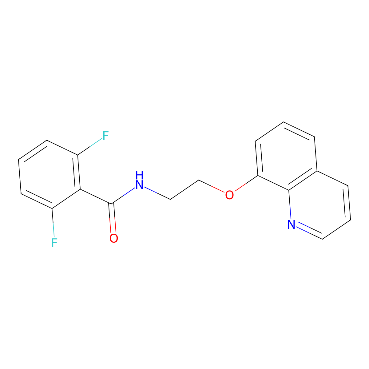 2,6-difluoro-N-(2-(quinolin-8-yloxy)ethyl)benzamide molecular structure, CAS 1325683-23-5