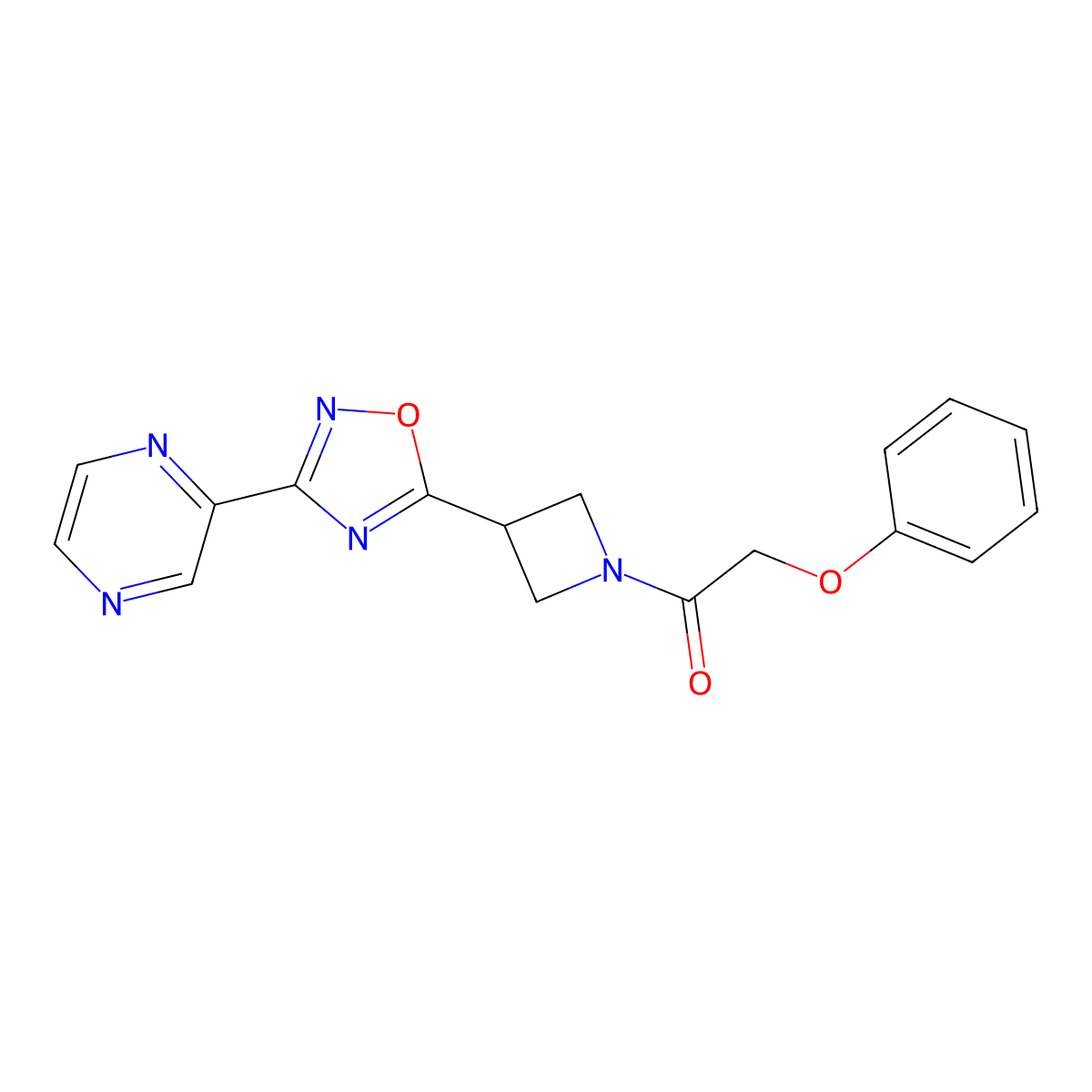 2-Phenoxy-1-(3-(3-(pyrazin-2-yl)-1,2,4-oxadiazol-5-yl)azetidin-1-yl)ethanone molecular structure, CAS 1325687-73-7