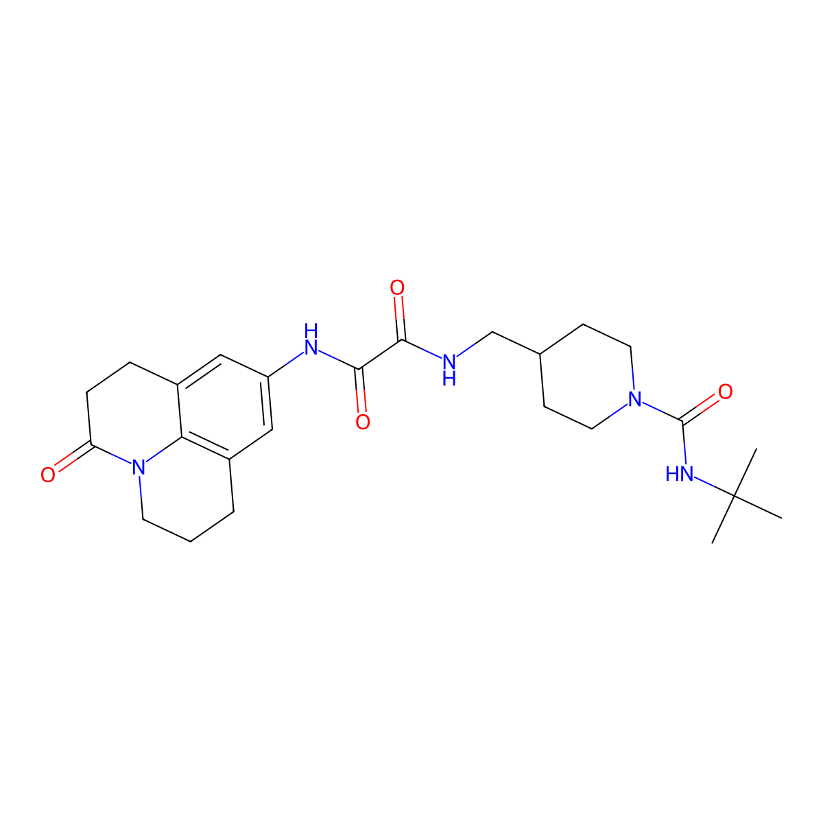 N'-{[1-(tert-butylcarbamoyl)piperidin-4-yl]methyl}-N-{2-oxo-1-azatricyclo[7.3.1.0^{5,13}]trideca-5,7,9(13)-trien-7-yl}ethanediamide molecular structure, CAS 1325689-37-9