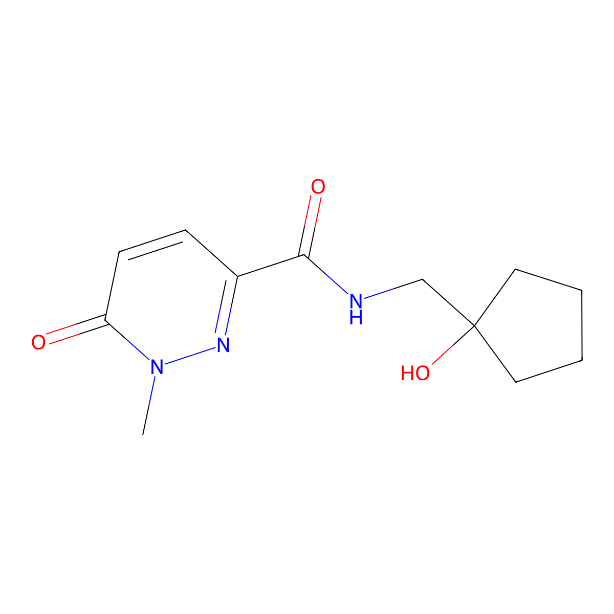 N-[(1-hydroxycyclopentyl)methyl]-1-methyl-6-oxo-1,6-dihydropyridazine-3-carboxamide molecular structure, CAS 1325689-68-6