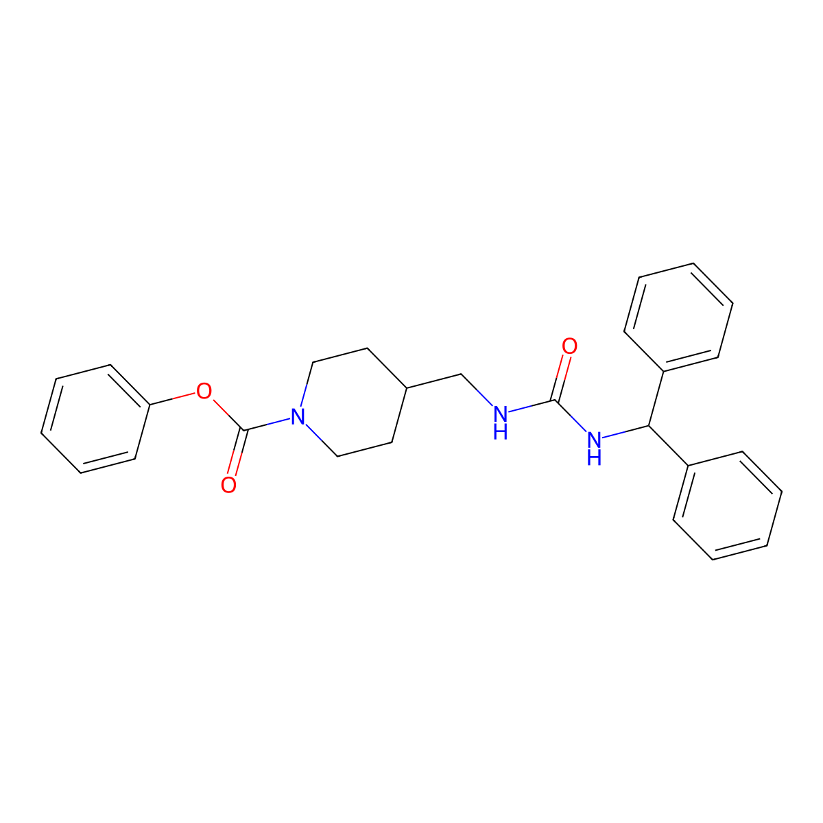Phenyl 4-((3-benzhydrylureido)methyl)piperidine-1-carboxylate molecular structure, CAS 1325689-81-3