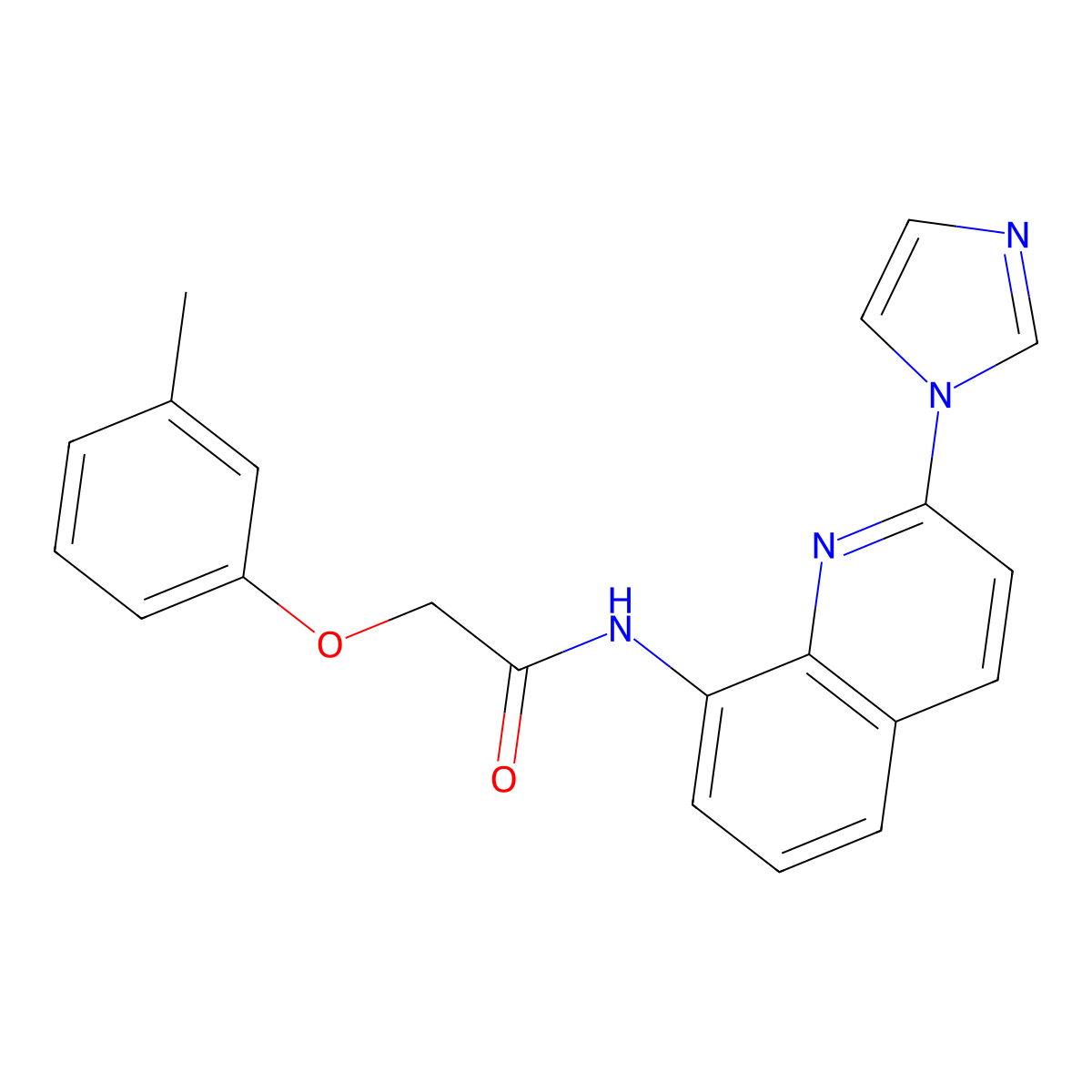N-(2-(1H-imidazol-1-yl)quinolin-8-yl)-2-(m-tolyloxy)acetamide molecular structure, CAS 1325692-28-1