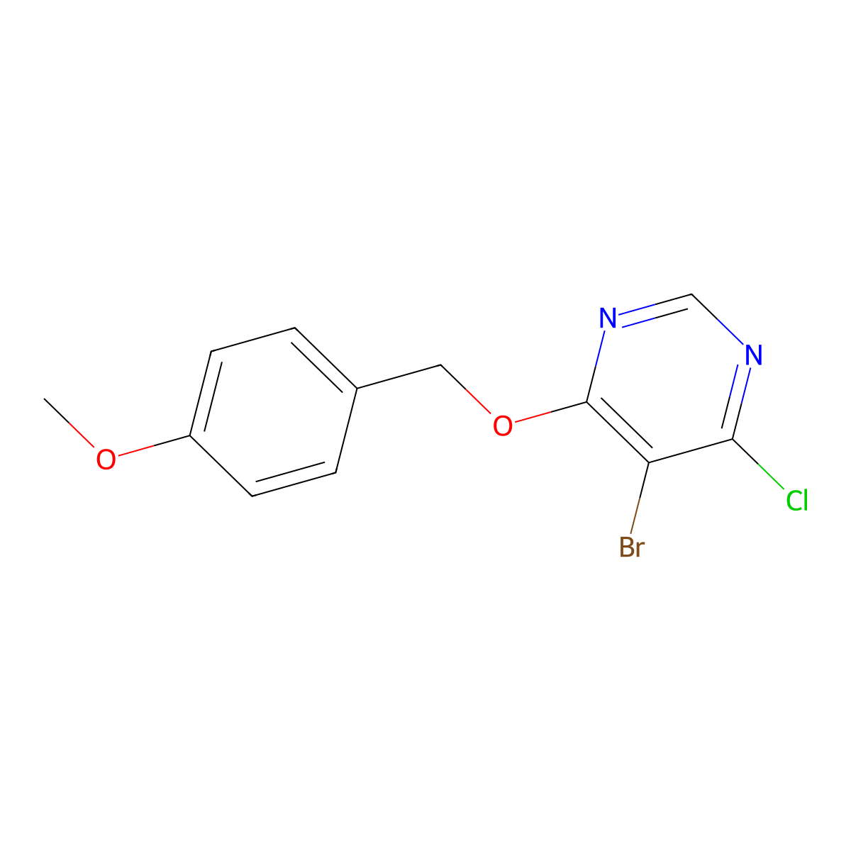 5-Bromo-4-chloro-6-((4-methoxybenzyl)oxy)pyrimidine molecular structure, CAS 1325694-78-7