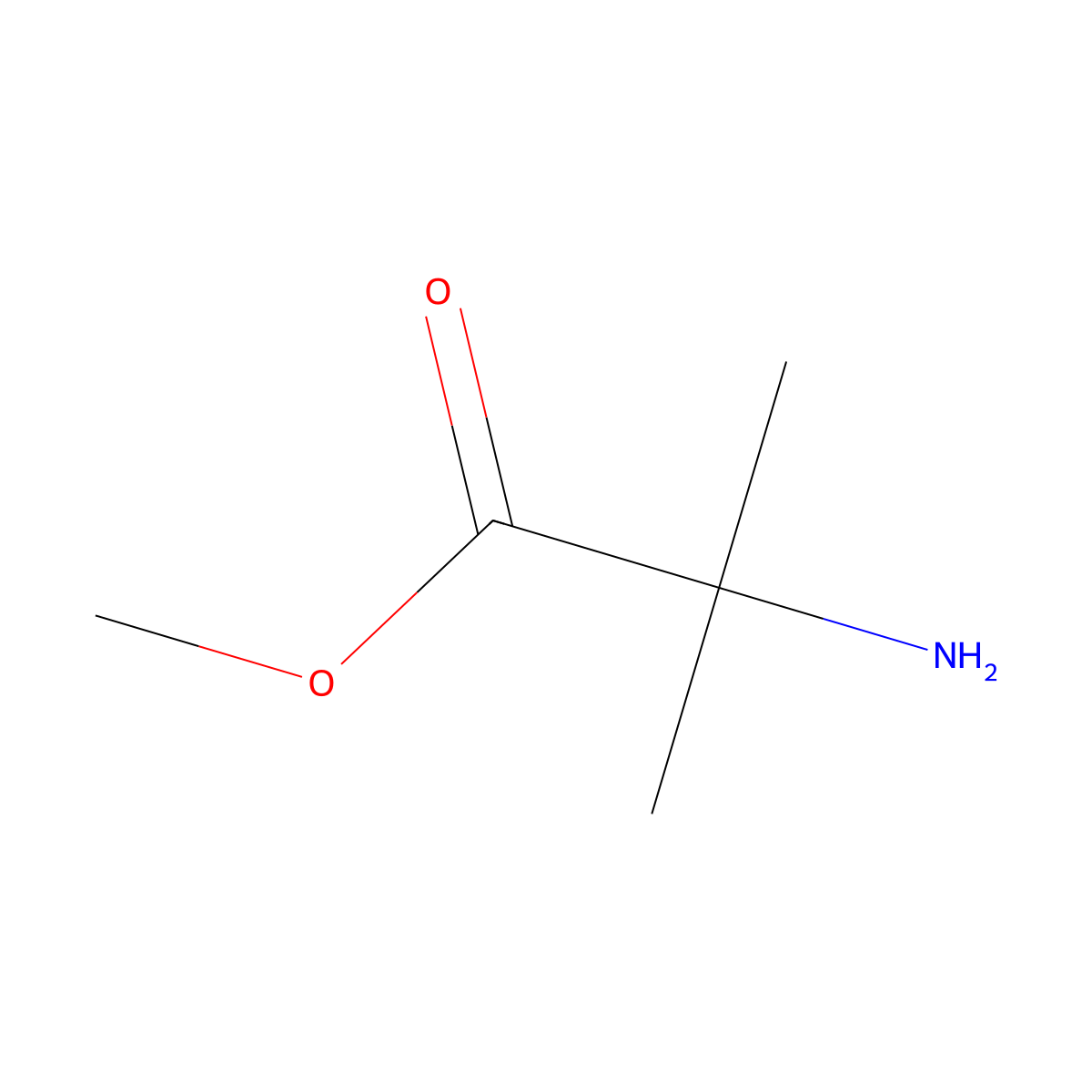 Methyl 2-amino-2-methylpropanoate molecular structure, CAS 13257-67-5