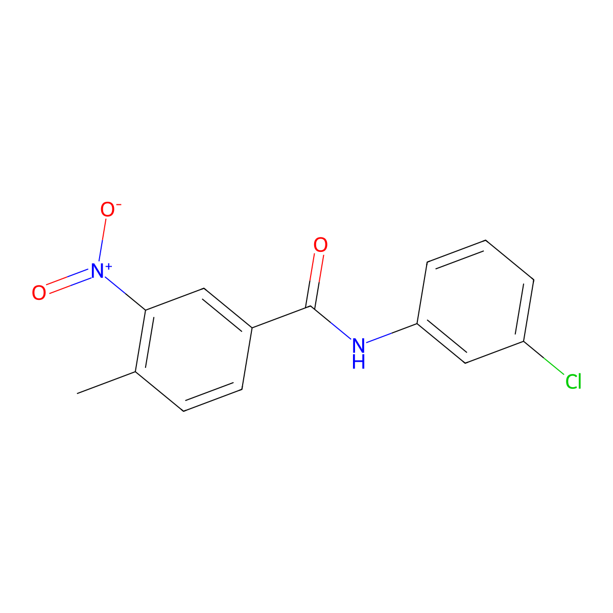 N-(3-chlorophenyl)-4-methyl-3-nitrobenzamide molecular structure, CAS 13257-78-8