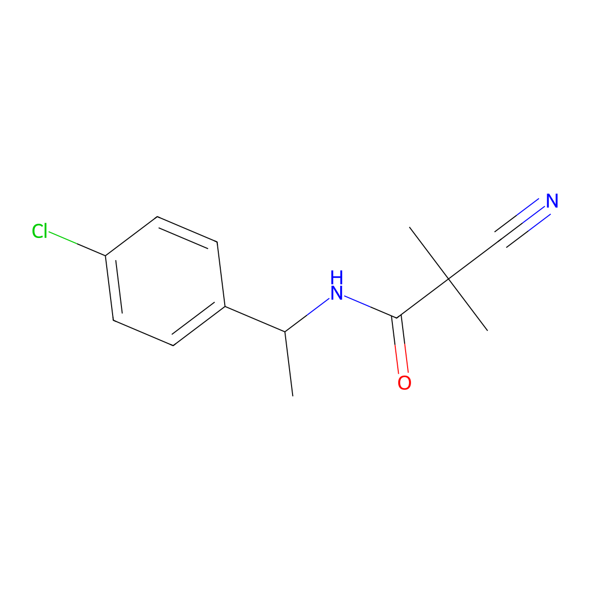 N-[1-(4-Chlorophenyl)ethyl]-2-cyano-2-methylpropanamide molecular structure, CAS 132570-59-3