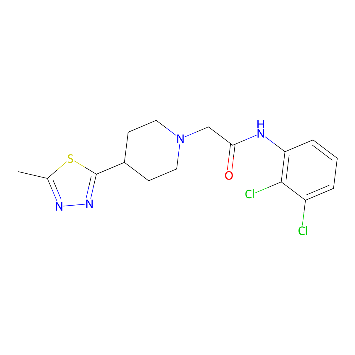 N-(2,3-dichlorophenyl)-2-[4-(5-methyl-1,3,4-thiadiazol-2-yl)piperidin-1-yl]acetamide molecular structure, CAS 1325709-31-6